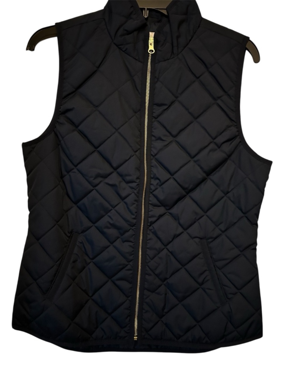 Old Navy Thin Quilted Sleeveless Zip Front Vest Navy Blue Small